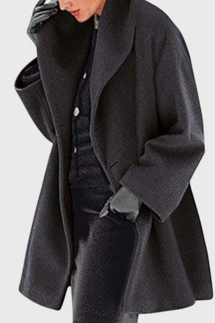 Manteau Oversized en Mélange de Laine Harper avec Col Large