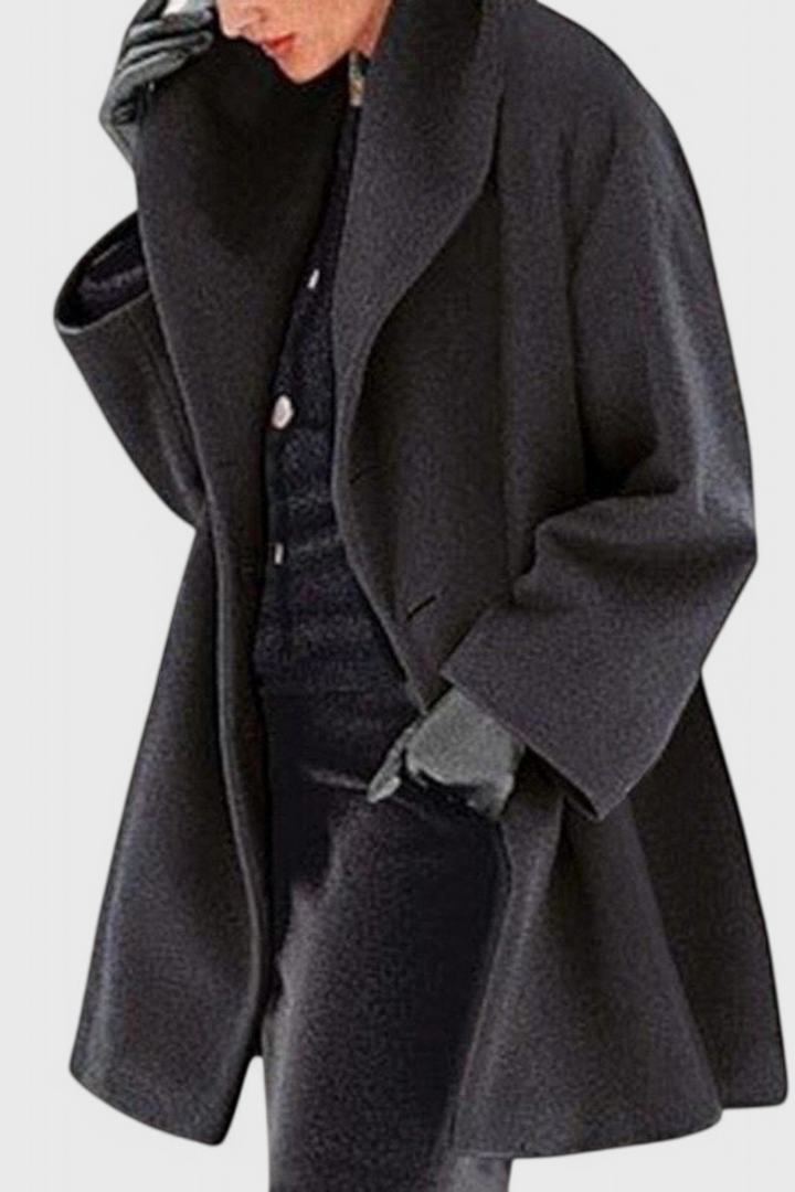 Manteau Oversized en Mélange de Laine Harper avec Col Large
