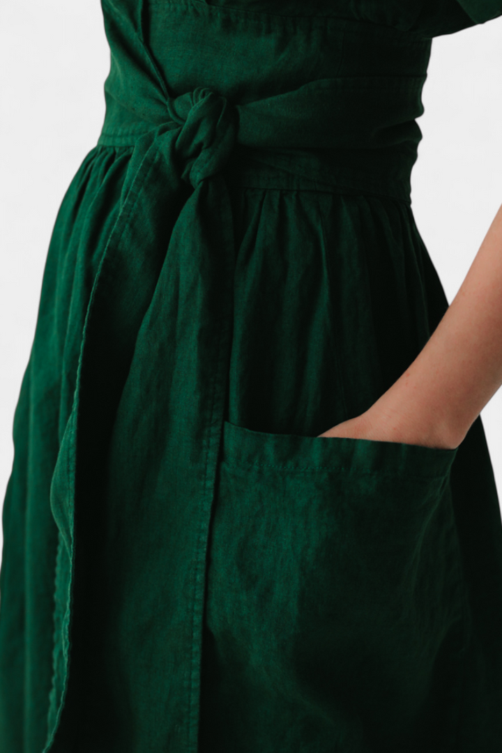 Robe Cressida en Coton avec Décolleté en V et Taille Ajustable