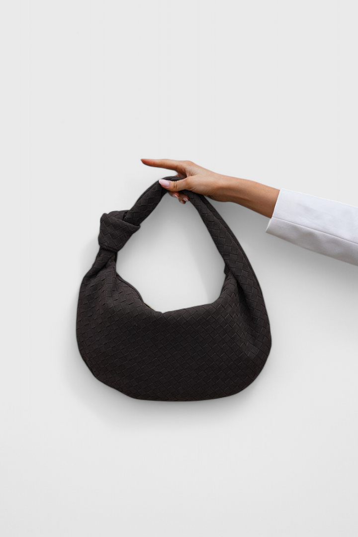 Sac Lila Moyen Tissé avec Détail de Nœud