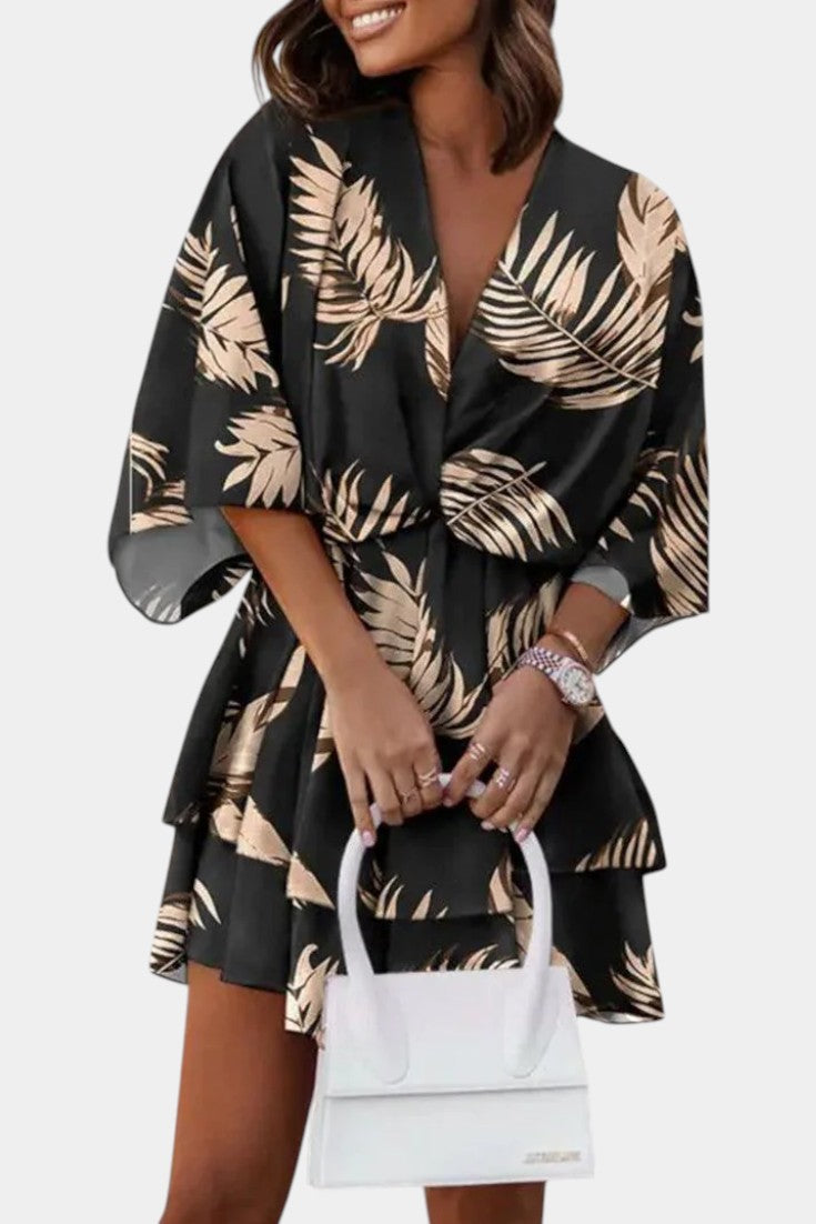 Eliza Robe Mini avec Nœud Frontal et Volants