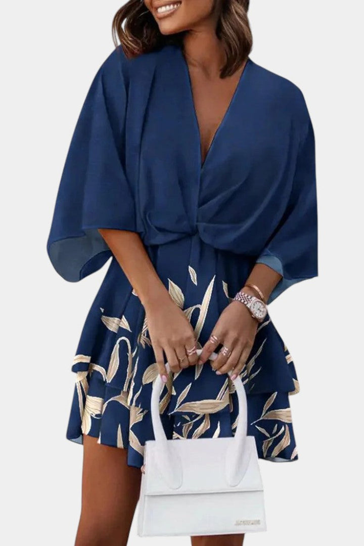 Eliza Robe Mini avec Nœud Frontal et Volants