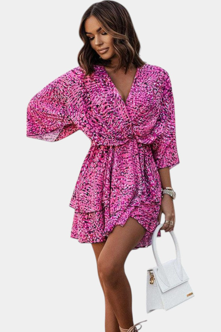 Eliza Robe Mini avec Nœud Frontal et Volants