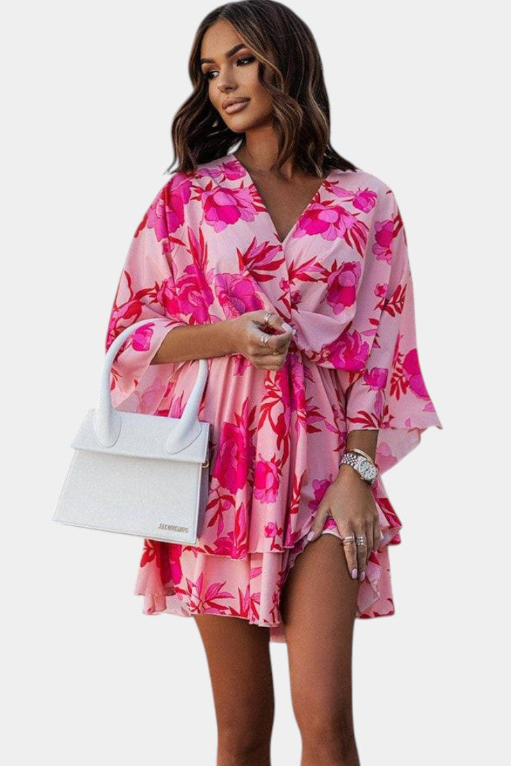 Eliza Robe Mini avec Nœud Frontal et Volants