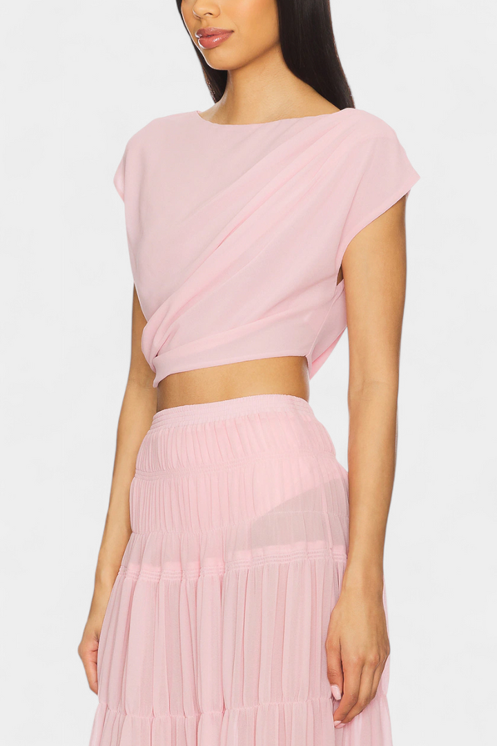 Nalia Jupe en Chiffon avec Taille Élastique et Couches Aériennes