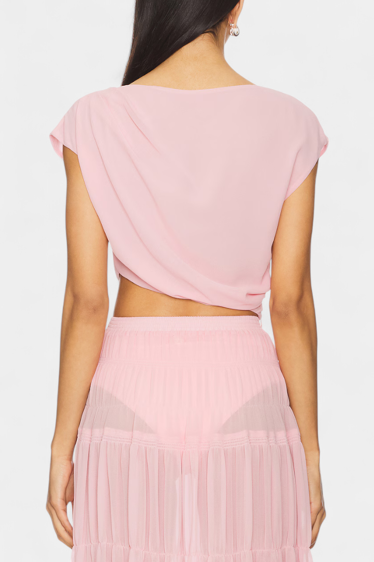 Nalia Jupe en Chiffon avec Taille Élastique et Couches Aériennes