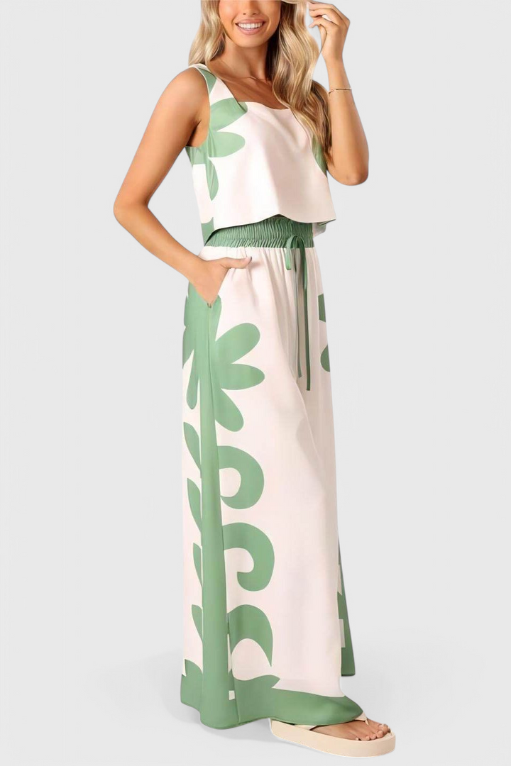 Ensemble Serafina Sans Manches Floral Boho