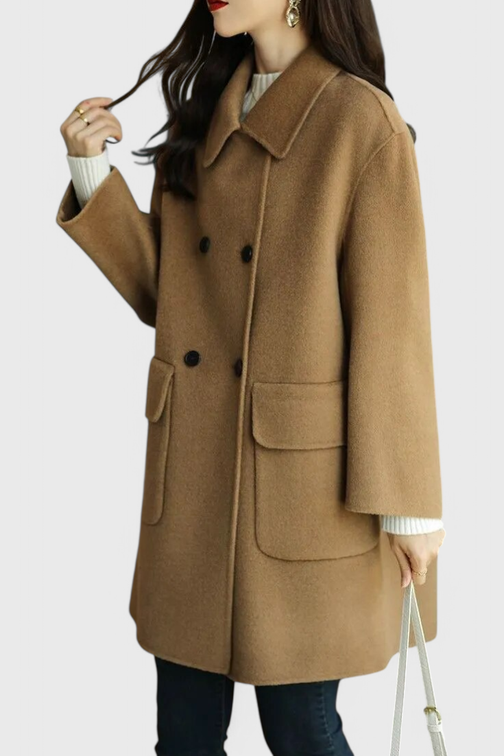 Manteau Classique en Laine à Double Boutonnage Camille