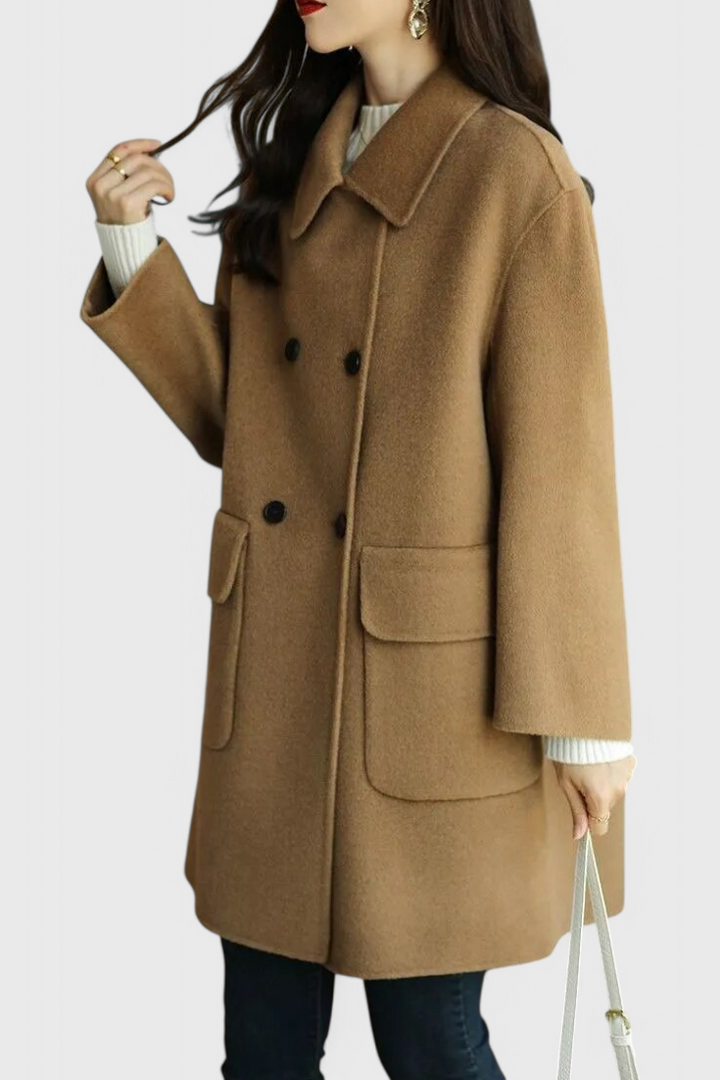 Manteau Classique en Laine à Double Boutonnage Camille