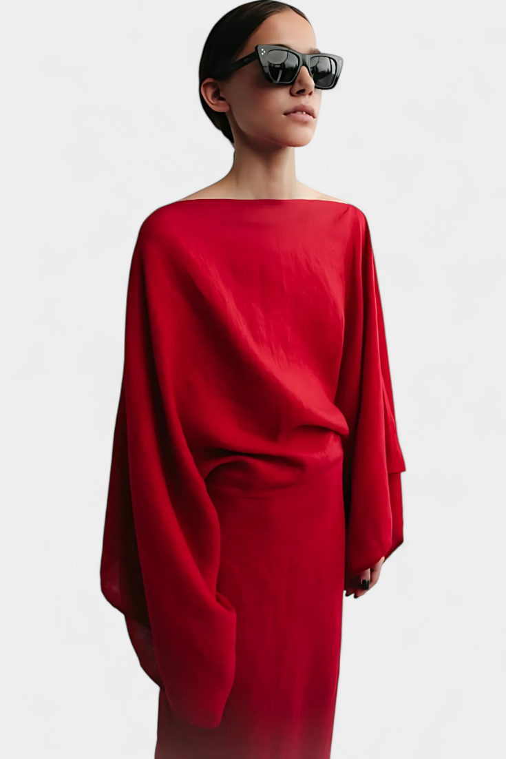 Kamilia Robe Kimono en Lin et Coton avec Ceinture