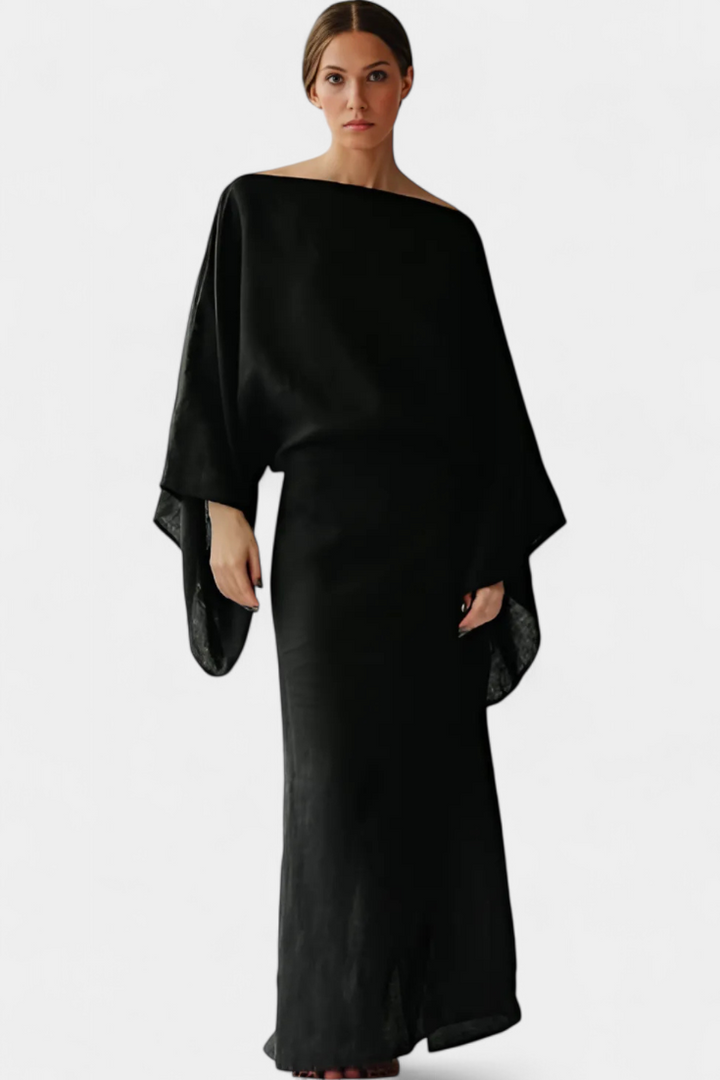 Kamilia Robe Kimono en Lin et Coton avec Ceinture