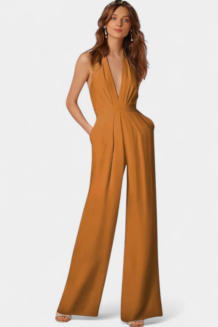Lila Combinaison à Pantalon Large avec Élégance Légère