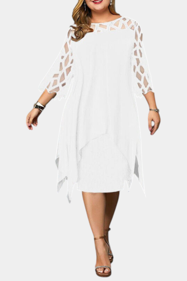 Robe Yana Grande Taille avec Manches en Dentelle