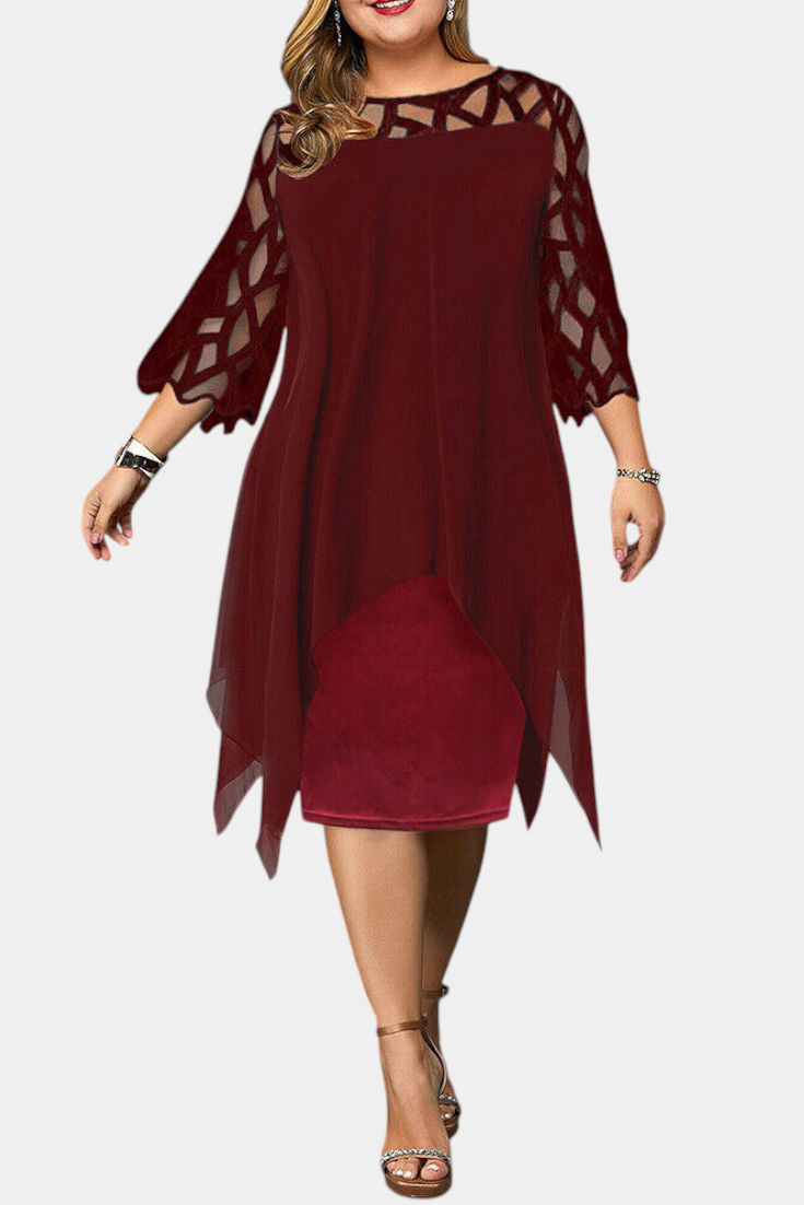 Robe Yana Grande Taille avec Manches en Dentelle