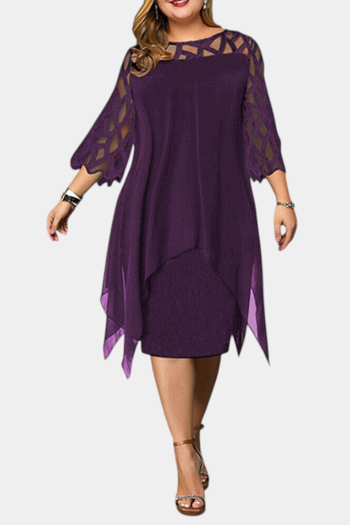 Robe Yana Grande Taille avec Manches en Dentelle