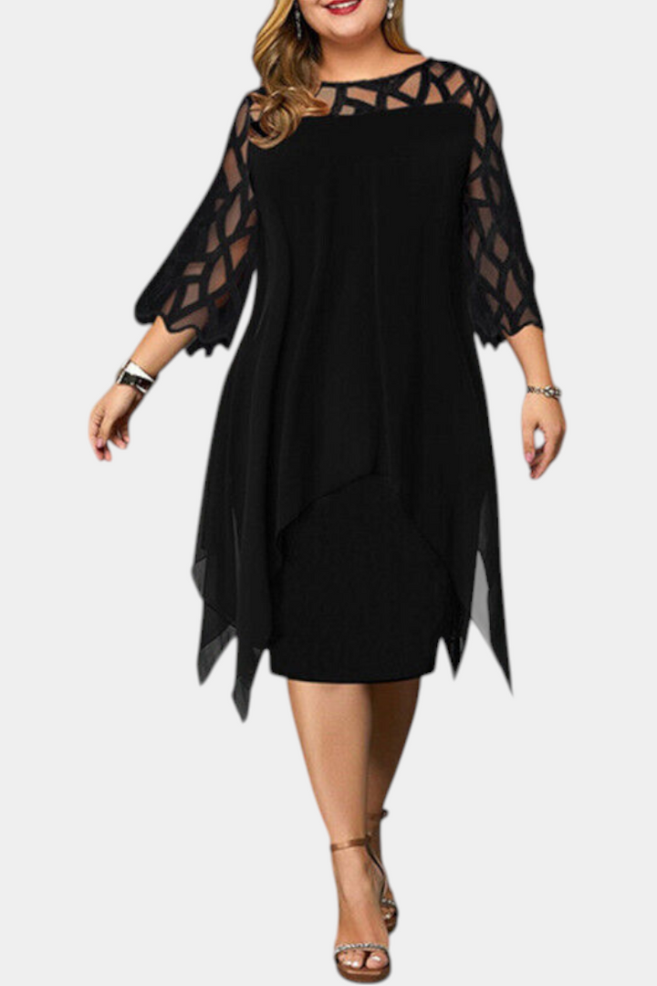Robe Yana Grande Taille avec Manches en Dentelle