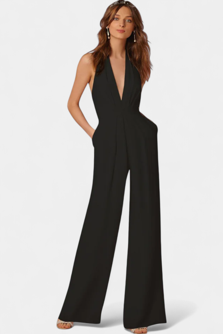 Lila Combinaison à Pantalon Large avec Élégance Légère