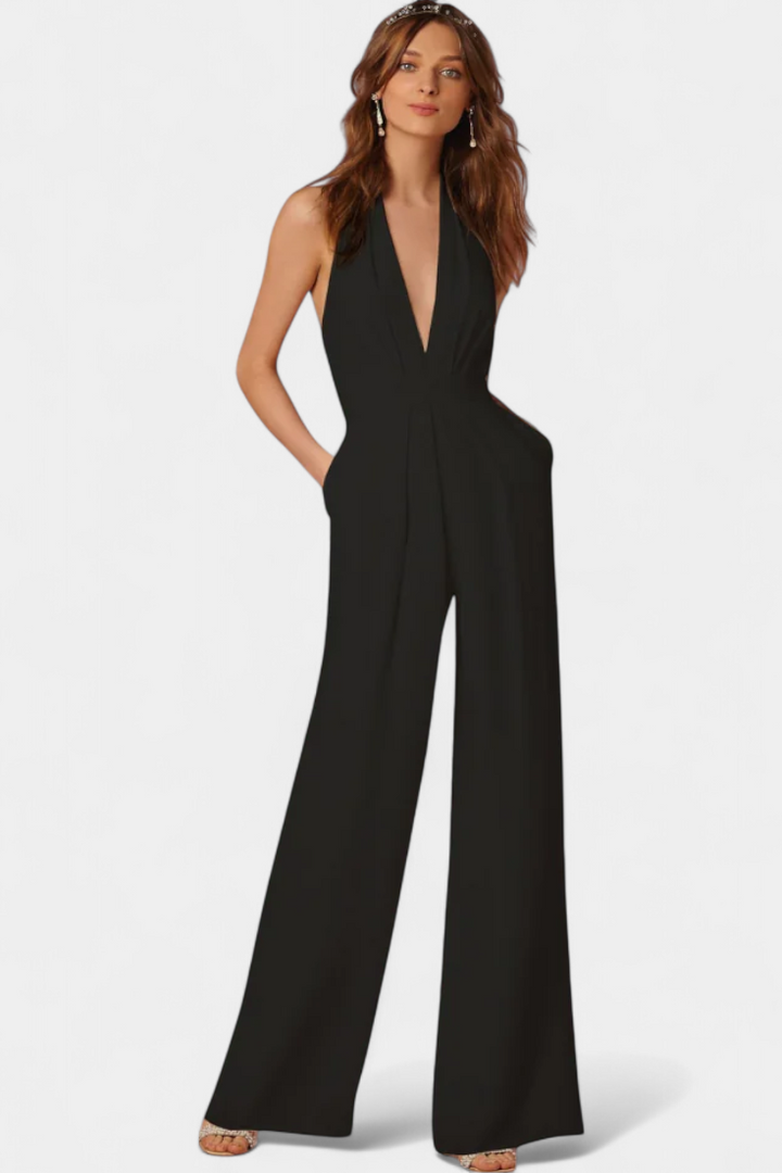 Lila Combinaison à Pantalon Large avec Élégance Légère
