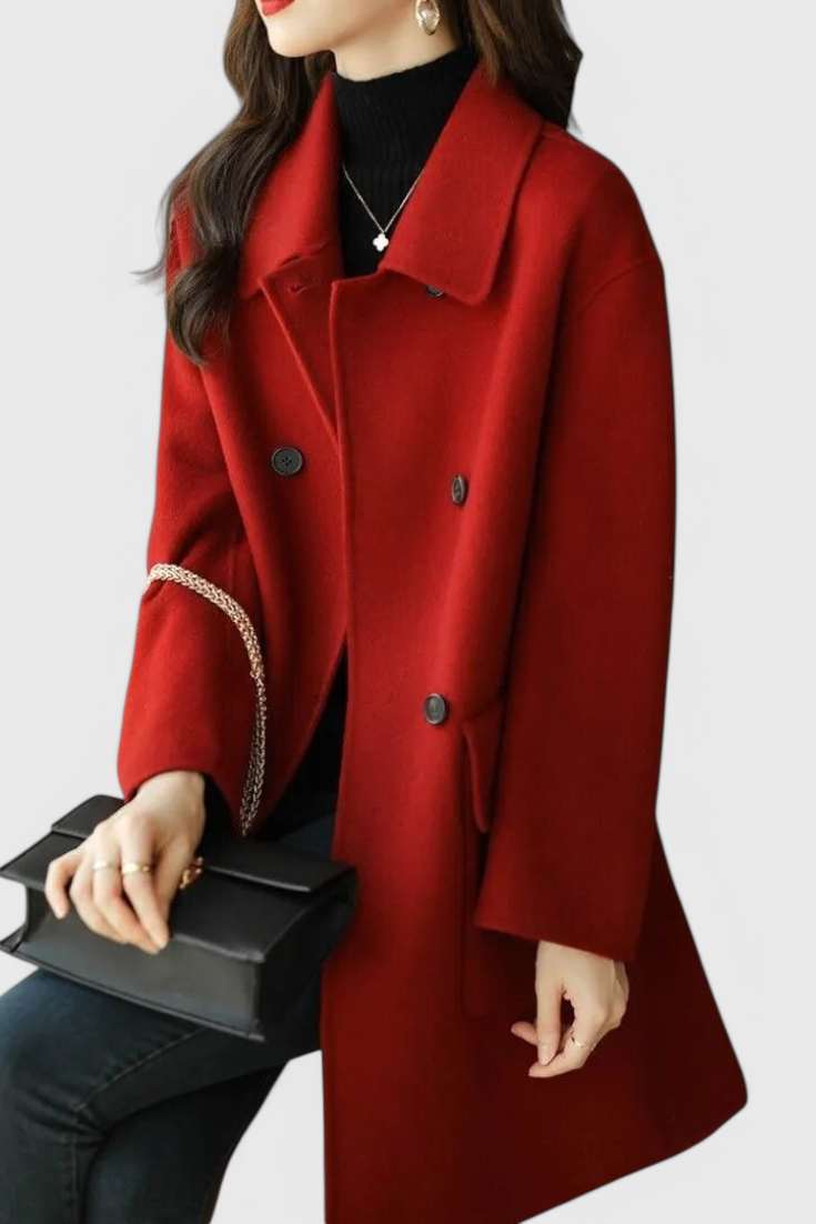 Manteau Classique en Laine à Double Boutonnage Camille