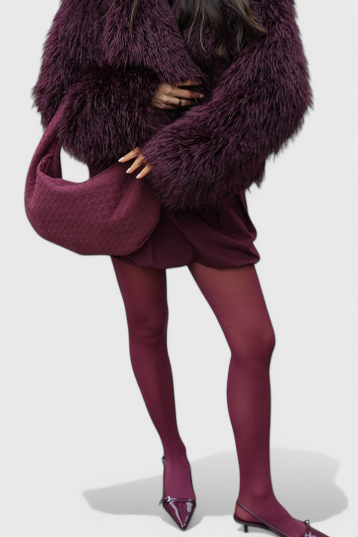 Sac Lila Moyen Tissé avec Détail de Nœud