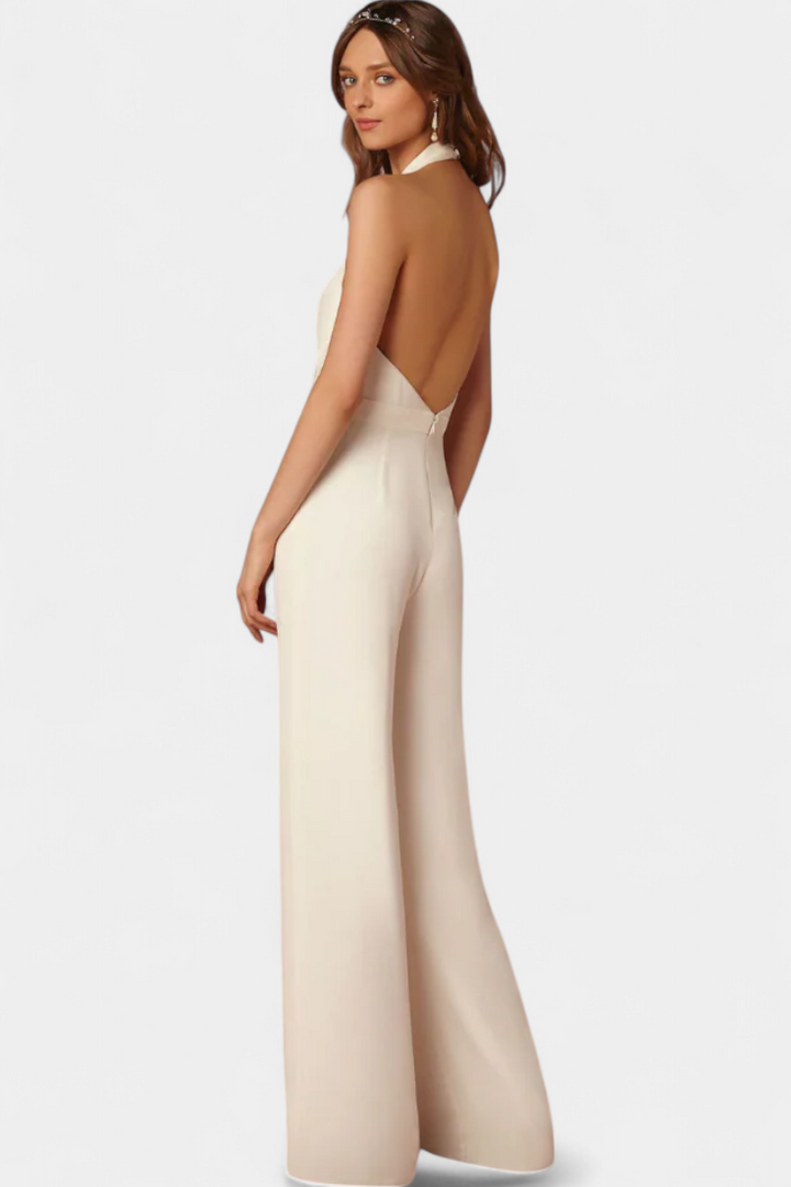 Lila Combinaison à Pantalon Large avec Élégance Légère